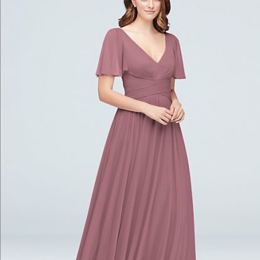Formal Gown with Flutter Sleeves